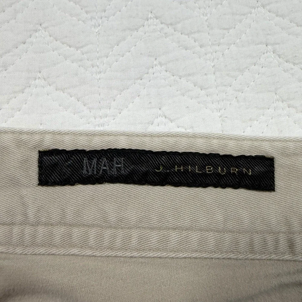 J. Hilburn Men Pants 41x32 Custom 5-Pocket Chino Twill Khaki Tan EUC